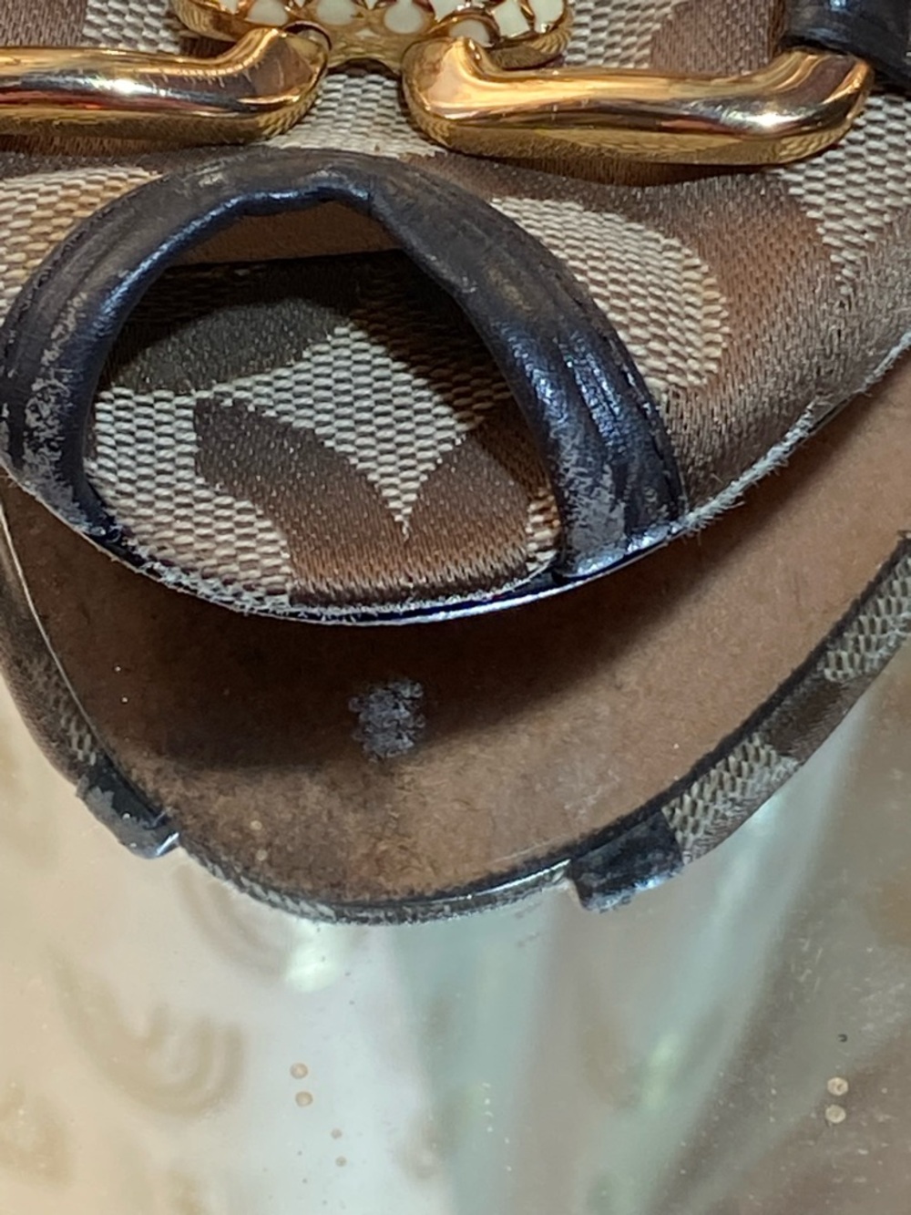 Coach Brown Signature Canvas Peep-Toe Heels with Gold Hardware - Picture 8 of 13